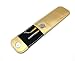 yueton 2pcs Gold Color Coated Stainless Steel Straight and Curved Head Tweezers with Leather Case for Eyelash Extension