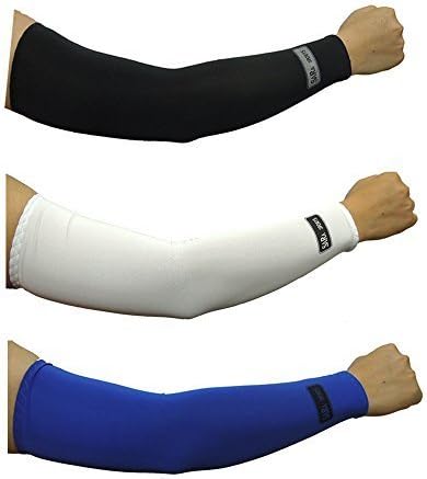 3pairs Cycling Sun Protective Uv Cover Arm Sleeves Athletic Sport Cooling Football Hikhing Golf Fishing Driving Jogging (White, Black, Blue) by sweetfox