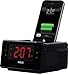 RCA Dual Alarm Clock iPod Charging Station with Digital FM Radio Tuner, Large LED Display, Flexible 30-pin iPod Docking Connector, Sleep Timer, Two Speaker Stereo Sound and a Built-In 3.5mm Auxiliary