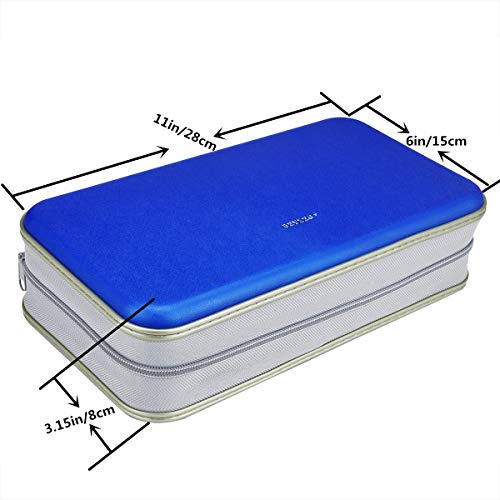 CD DVD Wallet, Wismart 96 Capacity Heavy Duty Sturdy DVD Storage Hard Shell CD Disk Holder DVD Case VCD Wallets Blu-ray Media Case Storage Holder Organizer Wallet,96 Capacity (Blue)