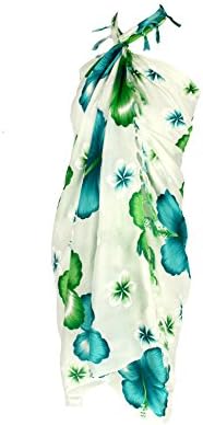Pavinee's Sarong fot the beach women sarong wrap Chaba Flower Green (02)