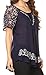 Sakkas 16482 - Ash Womens Short Sleeve Casual Tops Tie Dye Shirts Loose Blouse Shirts - Navy,One Size Regular
