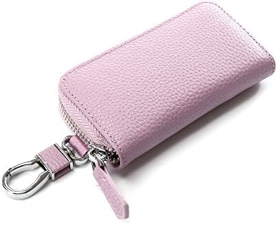Key Holder Case, Wallet with Key Case, Six Key Holder Wallet Key Case Leather Mens (LightPurple)