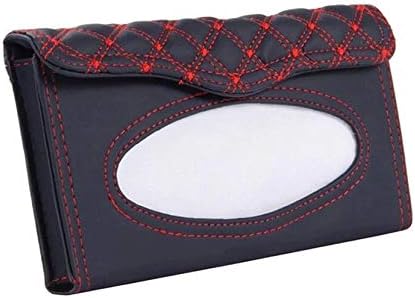Yunqir Fashion Car Sun Visor Tissue Box Paper Napkin Holder Storage Paper Bag (Red)