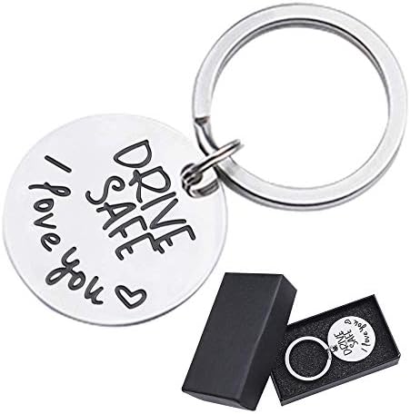 Drive Safe Key Ring I Love You Boyfriend Girlfriend Father Gift Stainless Steel Pendant Keychian Be Drive Safe Keyring (Sliver-E)