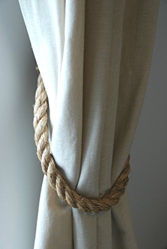 Manila Rope Chunky Rustic Curtain Tiebacks Holdbacks Amazon Co