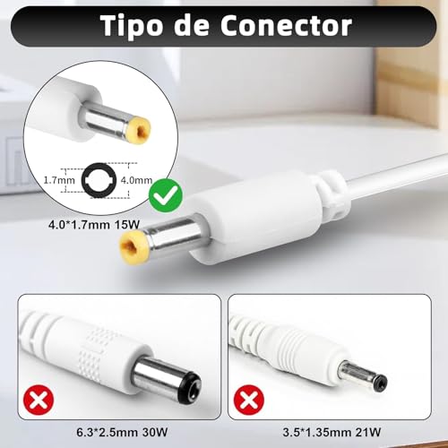 Fonte de Energia Bivolt de 15W, Adaptador de Energia Compatível com Alexa Dot 5ª, 4ª e 3ª Geraçãos, Cabo para Alexa Dot com Relógio 5ª, 4ª e 3ª Gerações, Série Pop e Spot, Show 5 1ª e 2ª Geraçãos, 2M