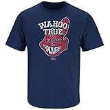 Cleveland Baseball Fans. Wahoo True. Navy T-Shirt (Sm-5X) (Short Sleeve, 2XL)