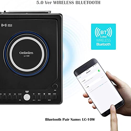 Gelielim CD Clock Radio, CD Player Boombox with Remote, Dual Alarm
