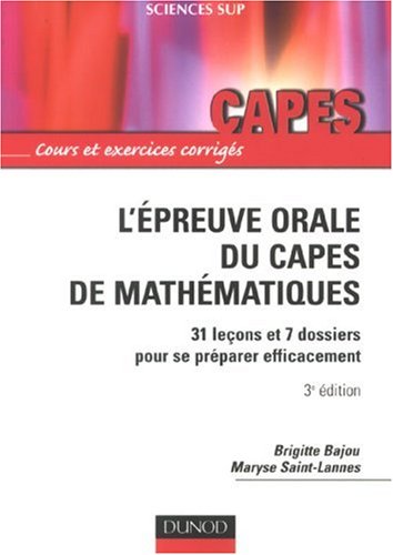 L' épreuve orale du CAPES de mathématiques