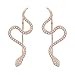 Snake Ear Climber Earrings Cubic Zirconia 925 Sterling Silver Ear Crawler Cuffs Earrings for Women Gift (Rose-Gold)
