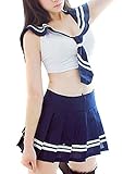 VonFon Hot Sexy Cosplay Halloween Costume Fancy Dress Sailor Uniform (Blue)