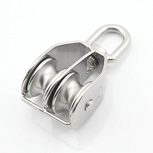 Owfeel 304 Stainless steel M32 32mm Double Pulley Hanging wire towing wheel for driving Fitness boat
