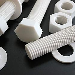 5x White Hexagon Head Screws Polypropylene
