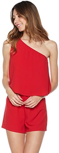 Women's One-Shoulder Romper Shorts with Pockects