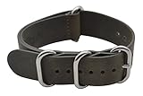 ArtStyle Vintage Crazy Horse Leather Watch Band with Double Sides Leather Watch Strap (22mm, Brown Green)
