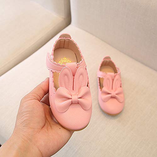 Shoes,AIMTOPPY Children's Girls Solid Color Rabbit Ears Bow Wavy Side Princess Shoes Single Shoes