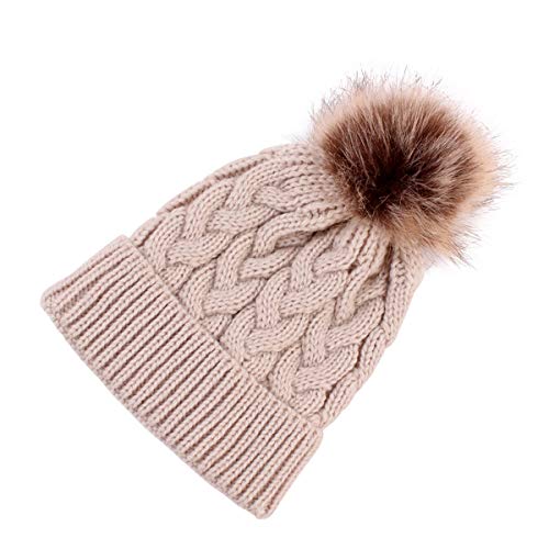 Yinuoday Baby Knit Hat Cap Winter Warm Wool Infant Toddler Kids Crochet Beanie Cap New (Khaki)