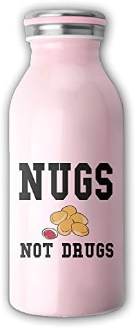 Nugs Not Drugs Vacuum Insulated Stainless Steel Milk Bottles - 12-Ounce Cup Pink