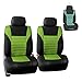 FH Group Car Seat Covers Premium 3D Air Mesh Front Pair Set Airbag Compatible Green and Black Automotive Seat Covers Universal Fit Interior Accessories for Cars Trucks and SUVs FB068102