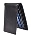 woogwin Mens Slim Bifold Wallet RFID Thin Front Pocket Wallet Genuine Leather(Black (Napa Leather))