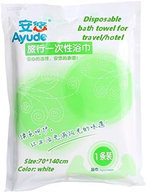 Ayude 55.2" X 27.6" Disposable Bath Towels for Travel Hotel Business Trip Use Portable Non-Woven Fabric White Soft 70 X 140 cm