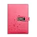 JunShop Lock Diary Combination Locking Journal Locked Notebook Writing Notebook A5 Planner Agenda Personal Notepad Pink