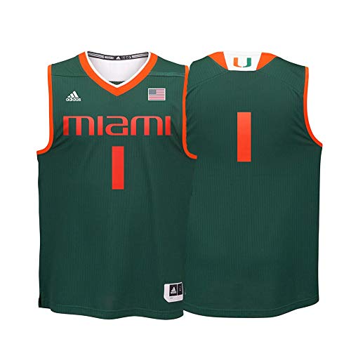 adidas Miami Hurricanes NCAA 1 Green Replica Basketball Jersey from Adidas - Favorite Sportswear