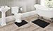 LuxUrux Bathroom Rugs Sets 2 Piece: Quick Dry, Soft Plush Anti-Slip, Super Absorbent. Includes Rectangular (31x20 inches) & U-Shaped Toilet Mat (20x20 inches) | Black