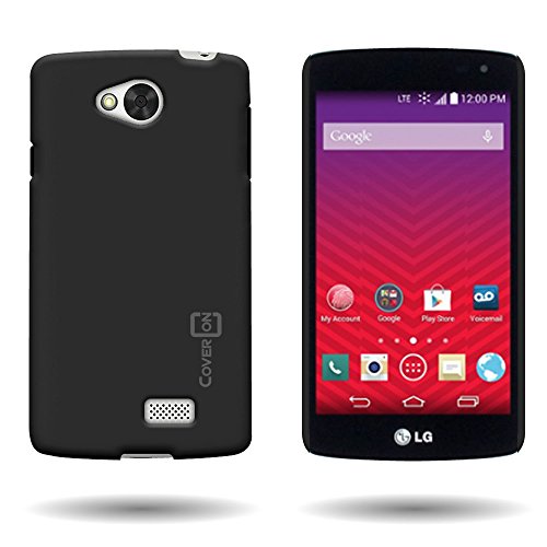 Optimus F60 Case, CoverON for LG Tribute / Transpyre / Optimus F60 Hard Case Slim Fit Back Cover w/ Rubberized Coating - Black