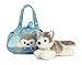 Aurora® Fashionable Fancy Pals™ Peek-A-Boo Husky Stuffed Animal - On-The-go Companions - Stylish Accessories - Multicolor 7 Inches