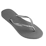 Havaianas Slim Crystal Glamour Grey Steel Women's Flip Flops 37-38