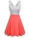 MISSKY Women's Striped Long Sleeve Scoop Neck and V Neck Swing Mini Cocktail Dress