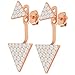 Feramox Ear Jacket Earring Sterling Silver Stud Earrings Ear Jackets Triangle Earrings for Women