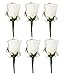 Set of 6 White Rose Boutonniere with Pin for Prom, Party, Wedding
