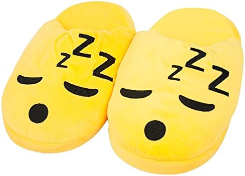 Emoji Slide Slippers: One Size Fits Most (Choose Other Emoticons) | Style = SLEEPY Zzzs (Yellow)