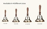 Assorted Collections Traditional Wooden Handle Brass Bell 9cm Dia 22cm High view 5