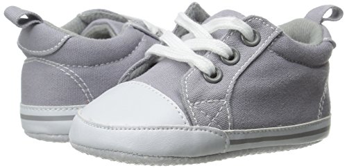 Luvable Friends Basic Solid Color Canvas Sneaker (Infant), Gray, 0-6 Months M US Infant