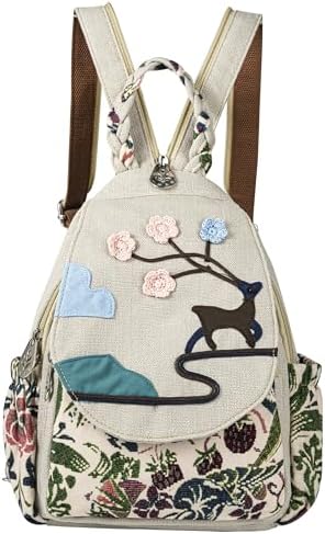 2347 Boho and Bohemian Small Canvas Backpack Purse - Adjustable Carry Sling Amazon.com: HUANGGUOSHU Boho and Bohemian Small Canvas  main image 2
