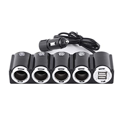 Cuque Cigarette Lighter Socket,DC 12V/24V USB 4 Way Car Cigarette Lighter Socket Splitter Power Charger Adapter for Most Cellphones, GPS, iPod, PDA,Car