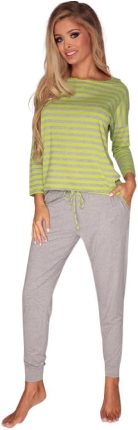 Forex Womens Soft Pyjama Long Sleeve Top and Leggings Pants Sleepwear Nightwear Set