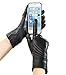 Womens Classic Touchscreen Texting Leather Gloves, Fleece Lining Warm Winter Gloves for Women