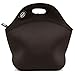 Noosa Life LARGE Neoprene Lunch Bag Insulated Tote - 5 Design Options - Heavy Duty Zipper - Premium Stitching -13 x 12.5 x 6.5 inches - Lunch Bag for Men Women Kids - Best Travel Bag (Black)