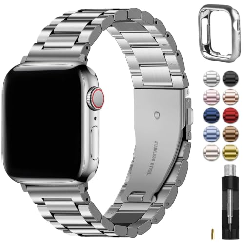 Fullmosa Apple Watch 11/10 46mm Stainless Steel Strap | Adjustable Replacement Bands for Men and Women Compatible with Apple Watch Band 46mm Series 11 10, Silver