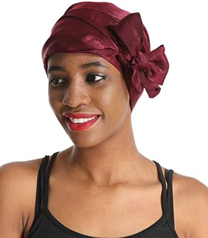 Silk Hair Head Scarf Satin Bonnet Head Wrap Chemo Hat Turbans Headwear Sleeping Cap Headbands for women