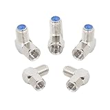 YouBoost (5 Pack) 3Ghz Coax Cable 90°Degree F Female to Male Connector Right Angle Adapter - Corner Coax F RG6 Coupler Adapter Connector Joiner
