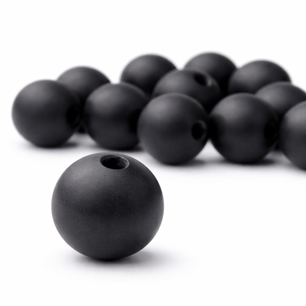 Perlin Black Onyx Stone Beads - A-Grade, 30 Pieces, 6mm Round Matt, Perfect for Jewellery Making