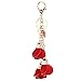 Pop Your Dream Charming Women Rose Keychain Crystal Tassel Car Bag Handbag Pendant Valentine's Day Gifts Red