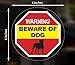 Beware of Dog Sign, Warning Window Stickers (1 Pack) - 5 Inches Round - Dogs, Pitbull Inside Window Clings - No Residue - Reusable - Easy to Remove Vinyl Decals