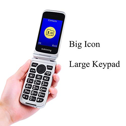 Ushining 3G Unlocked Senior Flip Phone Dual Screen Dual SIM Card T